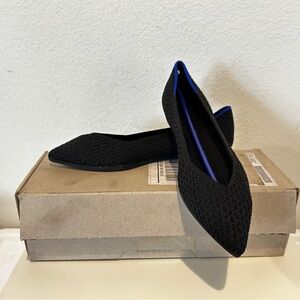 Rothy's The Point Flats Black Honeycomb, Size 6.5, New in Box